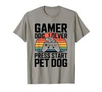 Gamer Dog Lover Press Start Pet Dog Gaming Camiseta