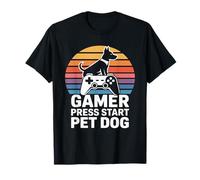 Gamer Dog Lover Press Start Pet Dog Gaming Camiseta