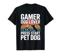 Gamer Dog Lover Press Start Pet Dog Gaming Camiseta