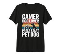 Gamer Dog Lover Press Start Pet Dog Gaming Camiseta Premium