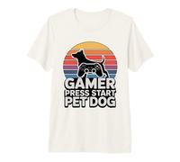 Gamer Dog Lover Press Start Pet Dog Gaming Camiseta Premium
