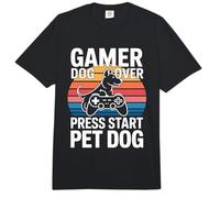 Gamer Dog Lover Press Start Pet Dog Gaming Comfort Colors Adult Heavyweight T-Shirt