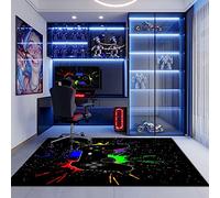 Gamer,Felpudo antideslizante para dormitorio, controlador 3D, para adolescentes, graffiti, consola de juegos, gran decoración, juego (120x160 cm, controlador para consolas de juegos 3)