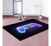 Gamer - Felpudo antideslizante para dormitorio, controlador 3D, para adolescentes, graffiti, consola de juegos, gran decoración, alfombra para niños, sala de estar, juego (100 x 150 cm, controlador