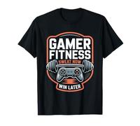 Gamer Fitness Sweat Ahora GANA más Tarde Entrenamiento de Juego Camiseta
