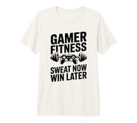 Gamer Fitness Sweat Ahora GANA más Tarde Entrenamiento de Juego Camiseta Premium