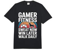 Gamer Fitness Sweat Now Win Later Walk Daily Gaming Workout Comfort Colors Adult Heavyweight T-Shirt