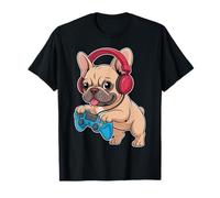 Gamer French Bulldog Video Games Boys Teen Funny Gaming Camiseta