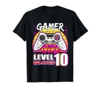 Gamer Girl Level 10 Unlocked Video Game Birthday Girls Camiseta