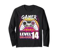 Gamer Girl Level 14 Unlocked Video Game 14th Birthday Girls Manga Larga