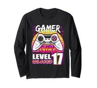Gamer Girl Level 17 Unlocked Video Game 17th Birthday Girls Manga Larga