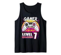 Gamer Girl Level 7 Unlocked Video Game 7th Birthday Girls Camiseta sin Mangas