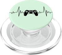 Gamer Heartbeat Video Game On Gaming Gift T-Shirt PopSockets PopGrip para MagSafe