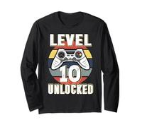 Gamer Level 10 Unlocked Video Game 10th Birthday Boys Girls Manga Larga
