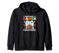 Gamer Level 11 Desbloqueado 11 Cumpleaños Gamer Gaming 11 Años Sudadera con Capucha