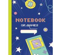 Gamer Level-Up: Colored Paper Notebook with Cream Pages and Blue Edges (7.5"x9.25" Wide Ruled)
