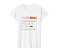 Gamer Logic Funny Diciendo Video Juego Reglas Sarcásticas Humor Camiseta gráfica económica, Mujer, Blanco, S