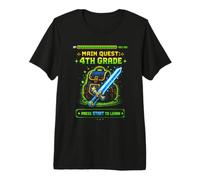 Gamer Main Quest 4º Grado Cuarto Grado Regreso a la Escuela Camiseta Premium