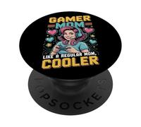 Gamer Mamá como Una Mamá Regular Pero Más Fresco Divertido Controlador Mamá PopSockets PopGrip Adhesivo