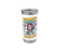 Gamer Mamá Como Una Mamá Regular Pero Más Fresco Divertido Controlador Mamá Vaso térmico de acero inoxidable de doble pared