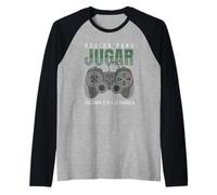 Gamer Nacido para Jugar Obligado IR A La Escuela Videojuegos Camiseta Manga Raglan