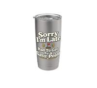 Gamer Save Point Jugador de videojuegos Humor de juegos Vaso térmico de acero inoxidable de doble pared
