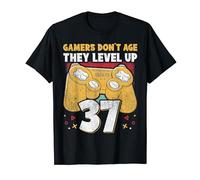 Gamers Don't Age They Level Up - Gamer 37 Cumpleaños Camiseta