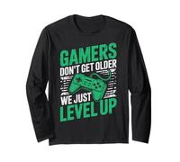 Gamers Don't Get Older We Just Level Up Funny Gamer Retro Manga Larga