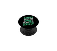 Gamers Don't Get Older We Just Level Up Funny Gamer Retro PopSockets PopGrip Adhesivo