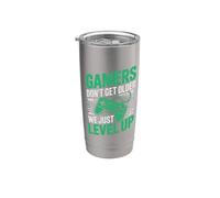 Gamers Don't Get Older We Just Level Up Funny Gamer Retro Vaso térmico de acero inoxidable de doble pared