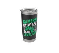 Gamers Don't Get Older We Just Level Up Funny Gamer Retro Vaso térmico de acero inoxidable de doble pared