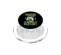 Gamers Never Quit We Simply Restart Funny Video Game Lovers PopSockets PopGrip para MagSafe