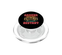 Gamers Never Quit We Simply Restart Funny Video Game Lovers PopSockets PopGrip para MagSafe