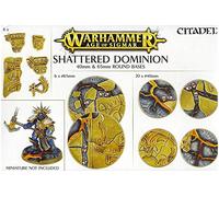 GAMES WORKSHOP-Warhammer Figura de acción Age of Sigmar Shattered Dominion Bases Redondas, Color Negro, 40/65 mm (99120299034)