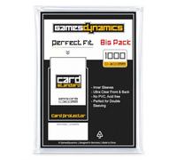GamesDynamics Perfect Fit Sleeves Pack de 100 fundas transparentes para tarjetas de tamaño estándar, fundas para tarjetas de tamaño estándar, sin ácido, sin PVC, fundas para cartas superiores como