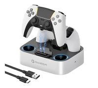 GameSir Estación de carga para controlador PS5, base de carga dual compatible con controlador inalámbrico PS5 DualSense Edge, indicador LED, soporte de carga rápida para controladores PS5