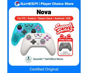 Gamesir Nova PC Gamepads para Nintendo Switch 2 controlador Windows Steam Switch Android IOS Gamer Hall palos efectivos HD Rumble Retro White