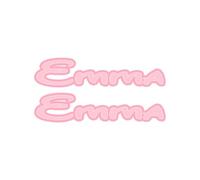 GamesMonkey® - Adhesivo para nombres de habitación - 2 unidades - Varios tamaños - Para niños y niñas - Juegos puerta armario (Emma, 25 x 5 cm)