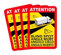 GamesMonkey® - Adhesivos oficiales para puntos ciegos de camiones - Attention_Esquinas muertas Blind Spot - Calidad Premium - Garantía 8 años - Anti-UV - Antiarañazos (4)