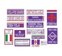 GamesMonkey® - Kit de 15 adhesivos Ultras - Fiorentina - Campeón de fútbol escudo - Vinilo brillante HD - Made in Italy impermeables para exterior interior de coche, moto, motocross, bicicleta, casco