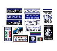GamesMonkey® - Kit de 15 pegatinas Ultras - Inter Internacional - Campeón de fútbol Scudetto - Vinilo brillante HD - Fabricado en Italia - Impermeables exteriores