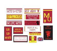 GamesMonkey® - Kit de 15 pegatinas Ultras Man United - Ultras Red Devils - Vinilo brillante HD banderas y texto para aficionados