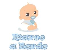 GamesMonkey Pegatina Bimbo Infantil a Bordo - Marco - Nombre Personalizado 12cm - Macho - Pegatinas Automático Exterior Vinilo Brillante