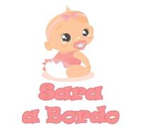 GamesMonkey Pegatina Bimbo Infantil a Bordo - Sara - Nombre Personalizado 12cm - Hembra - Pegatinas Automático Exterior Vinilo Brillante