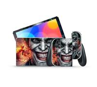 GamesMonkey® - Skin Compatible para Nintendo Switch - OLED Classic - Funda Adhesiva de Vinilo Mate Satinado HD - Película Protectora Decal Faceplate (Classic, Joker - D038)