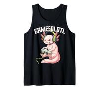 Gamesolotl Axolotl Gamer Videojuegos Divertido Gaming Kawaii Camiseta sin Mangas