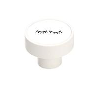gamet Pomo GD08, estilo moderno, madera color blanco, dibujo ojos/Tiradores y pomos para cualquier armario/