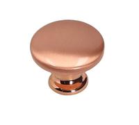 gamet ®, Pomo - GG17, Ø 30 mm, fabricado en zamak, color cobre cepillado, 1 unidad. El toque moderno para tus muebles.