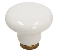 gamet pomo GP20, fabricado en porcelana con arándela, color blanco, 1 unidad. El toque moderno para tus muebles.