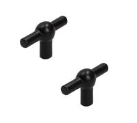 gamet ®, Pomo GU06, fabricado en zamak, color negro mate, pack de 2 unidades. El toque moderno para tus muebles.